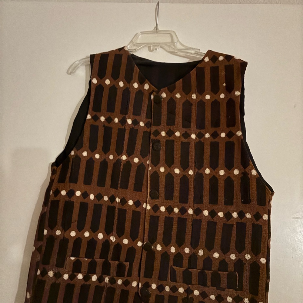Brown and Black Patterned Vest